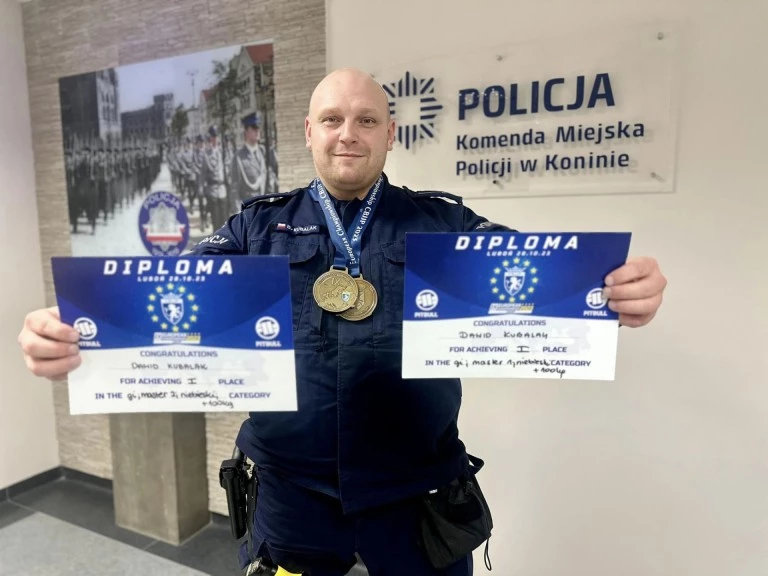 Policjant na medal. Funkjonariusz z Konina na podium prestiżowych zawodów