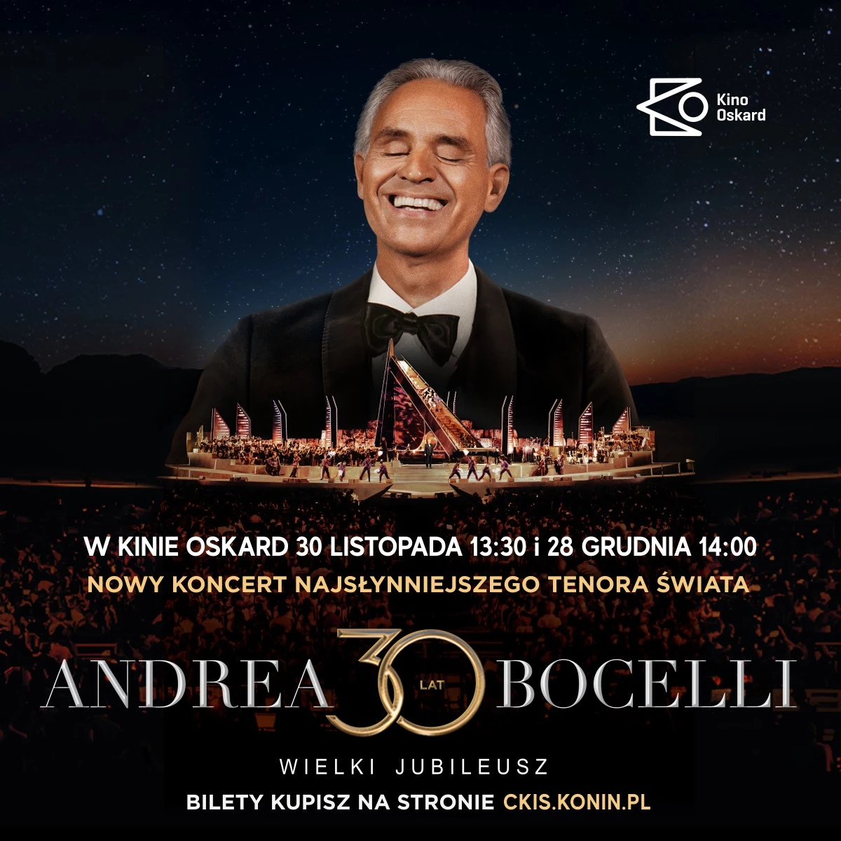 Andrea Bocelli. Wielki jubileusz 30-lecia występów! Retransmisja koncertu