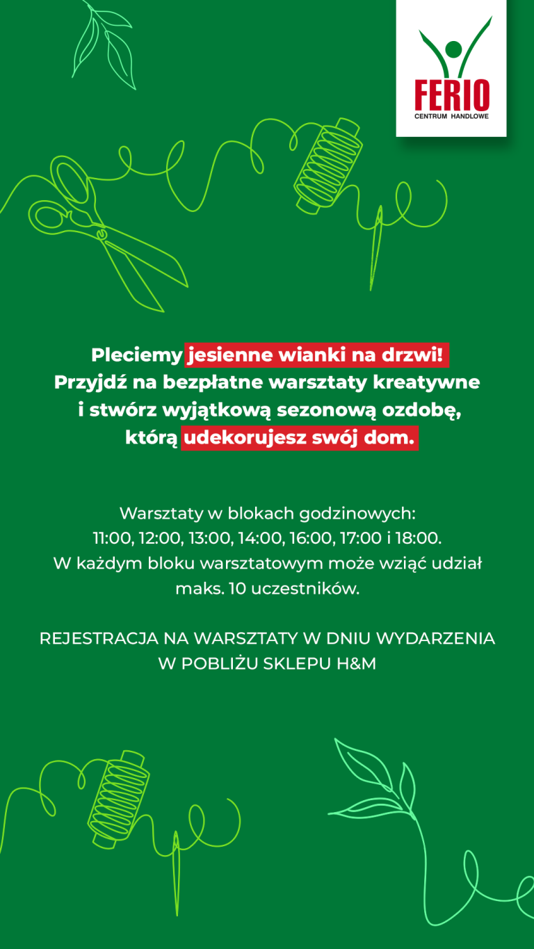 Ferio Konin zaprasza na bezpłatne warsztaty florystyczne!