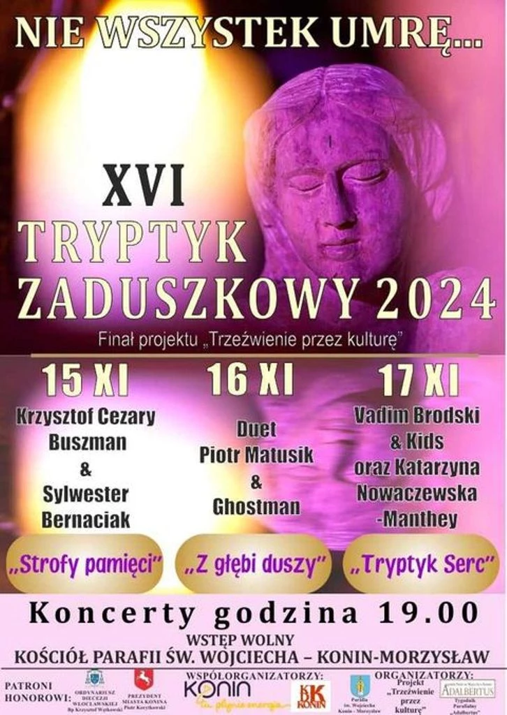 Światowej sławy muzycy w Koninie. Tryptyk Zaduszkowy 15-17 listopada