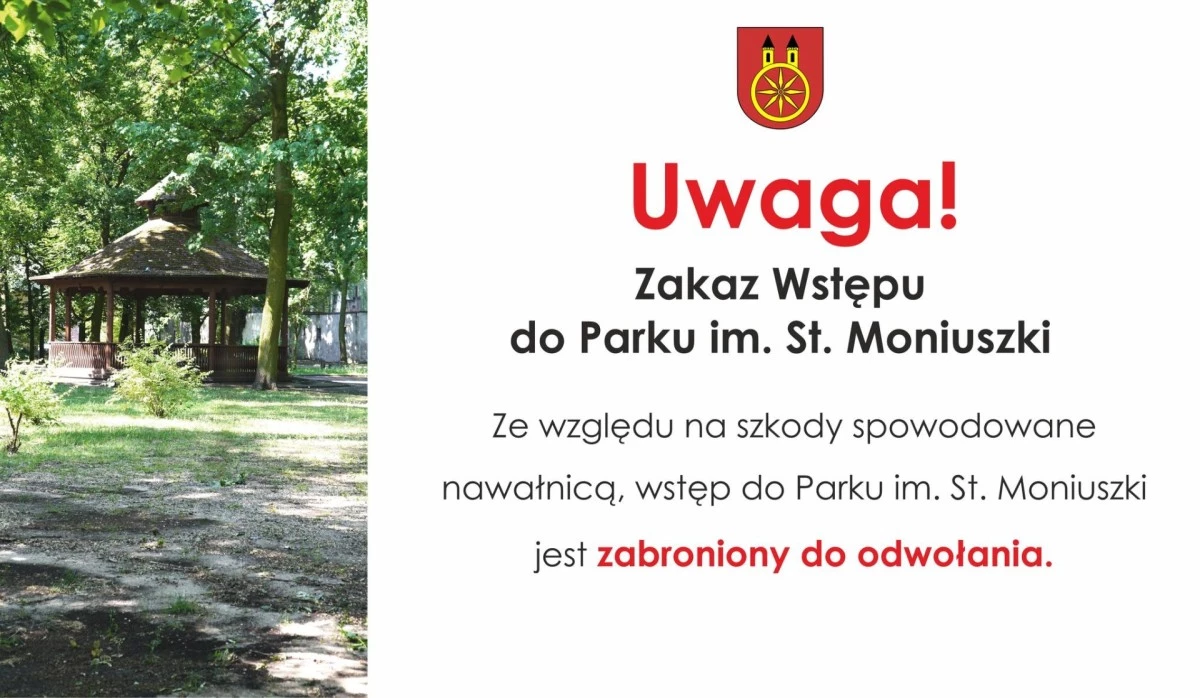 Po nawałnicy w Kole: zniszczenia i zakaz wstępu do parku Moniuszki