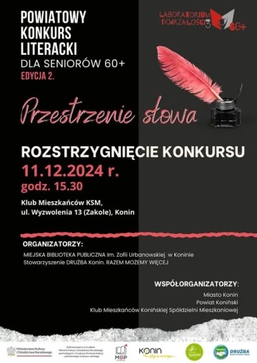 Rozstrzygnięcie konkursu literackiego "Przestrzenie słowa"